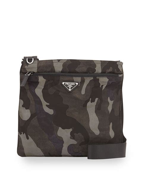 prada tessuto camo-print crossbody bag|Prada saffiano crossbody bag.